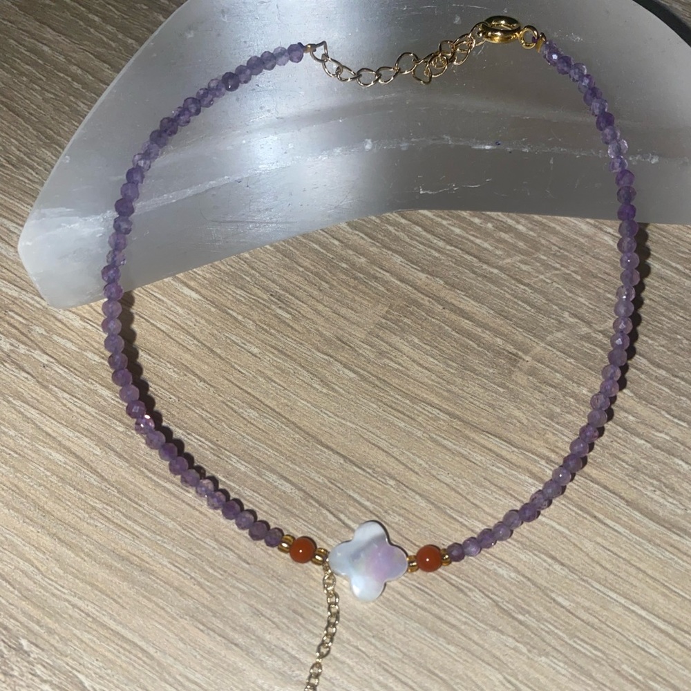 Amethyst Moonstone Anklet